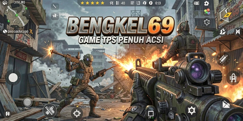 Gameplay seru BENGKEL69 dalam aksi penuh di layar.