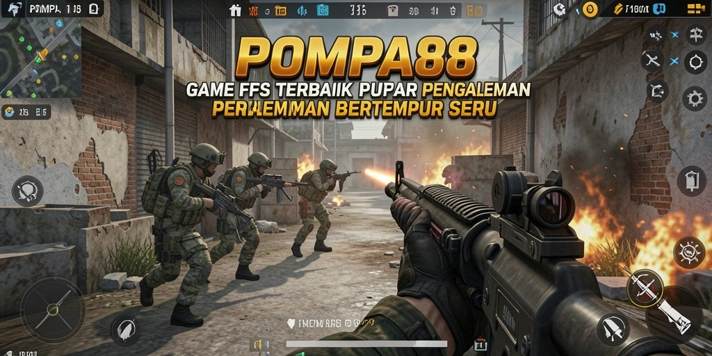Tangkapan layar gameplay <strong>POMPA88</strong> menampilkan aksi tembak-menembak yang mendebarkan.