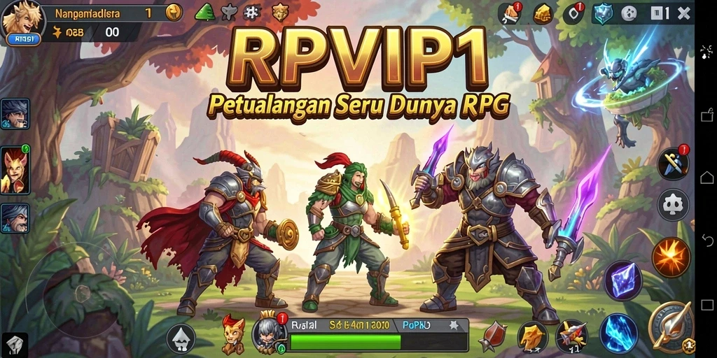 Screenshot RPVIP1 menampilkan aksi pertarungan karakter dalam momen epik.
