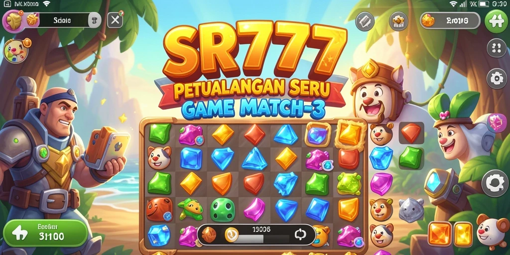 Menampilkan gameplay seru dan penuh warna dari SR777 Match-3.