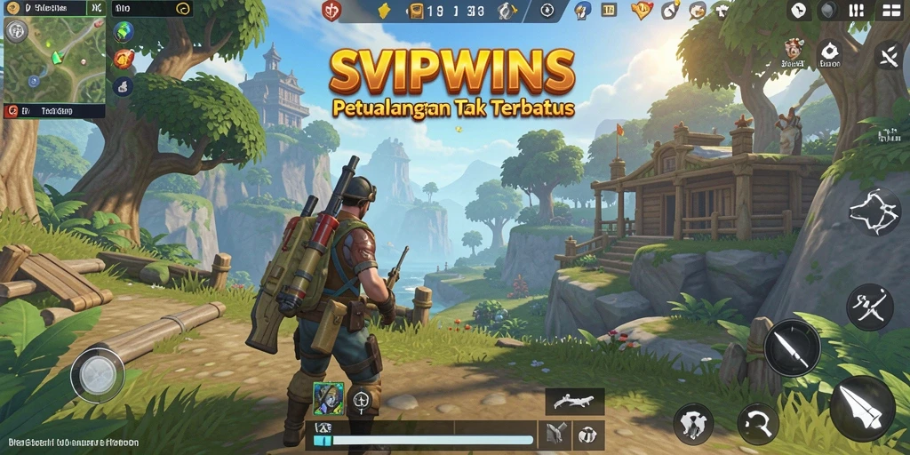 Gameplay SVIPWINS yang menampilkan eksplorasi mendalam di dunia terbuka.